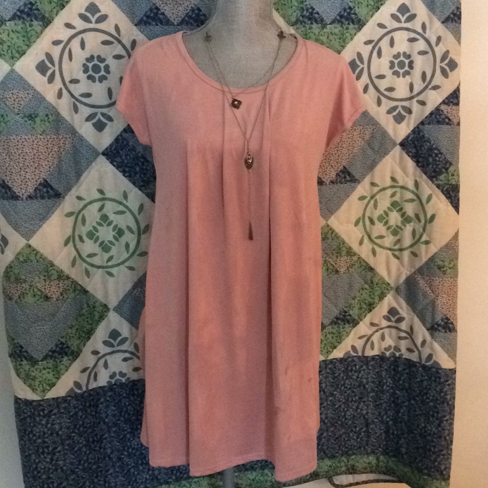 Pink velvet dress